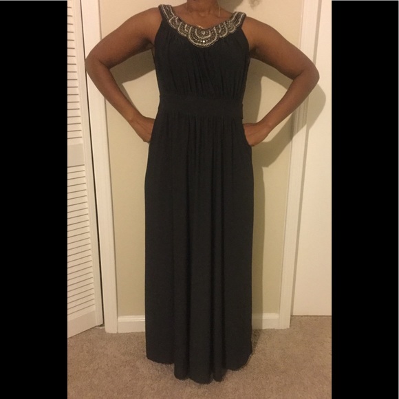 Haani Dresses & Skirts - Embellished Neckline Maxi Dress